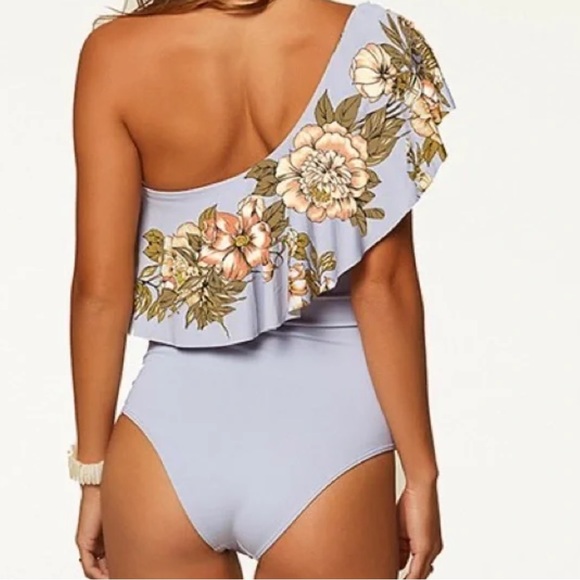 Aloha floral ruffle one piece M-L - Picture 5 of 6